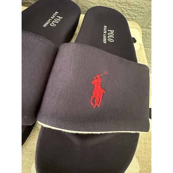 Polo Ralph Lauren Men\'s Hendrick Slide Slip On Sandals Slipper Navy Blue Size 10 main image 6